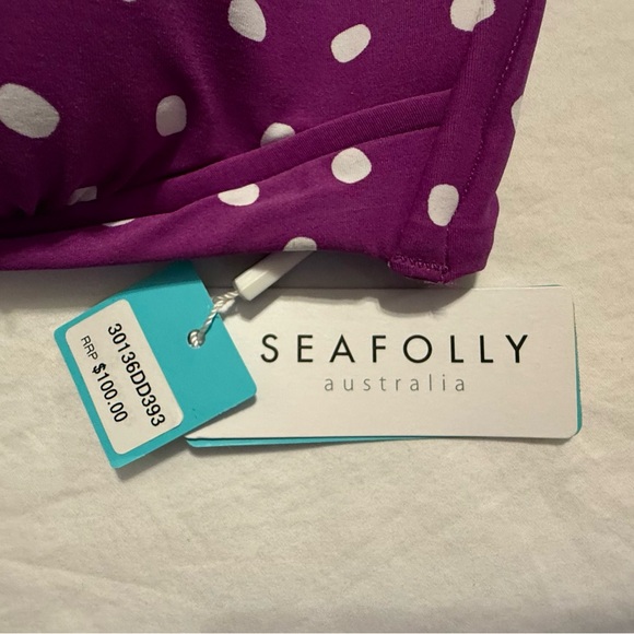 Seafolly Purple Polka Dot Bikini Top - Picture 2 of 4